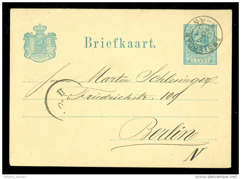 POSTHISTORIE * HANDGESCHREVEN Uit 1880 Van AMSTERDAM Naar BERLIN  (10.360f) - Postal Stationery