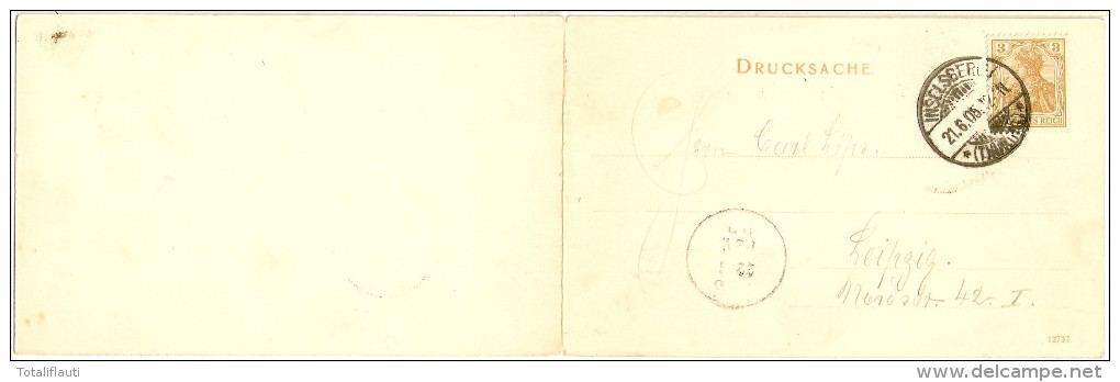 TABARZ Panorama Großer Inselsberg Aussichtsturm Coburg Schmalkalden Klappkarte21.6.1905 Gelaufen - Tabarz