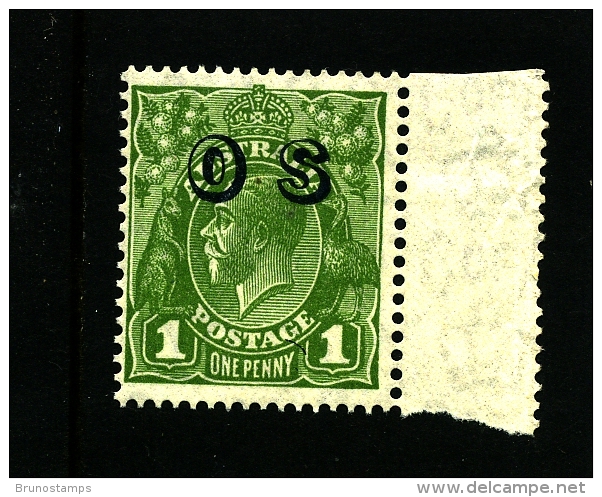 AUSTRALIA - 1931 KGV HEAD 1d GREEN  CofA  WMK  OVERPRINTED OS MINT NH  SG O129 - Mint Stamps