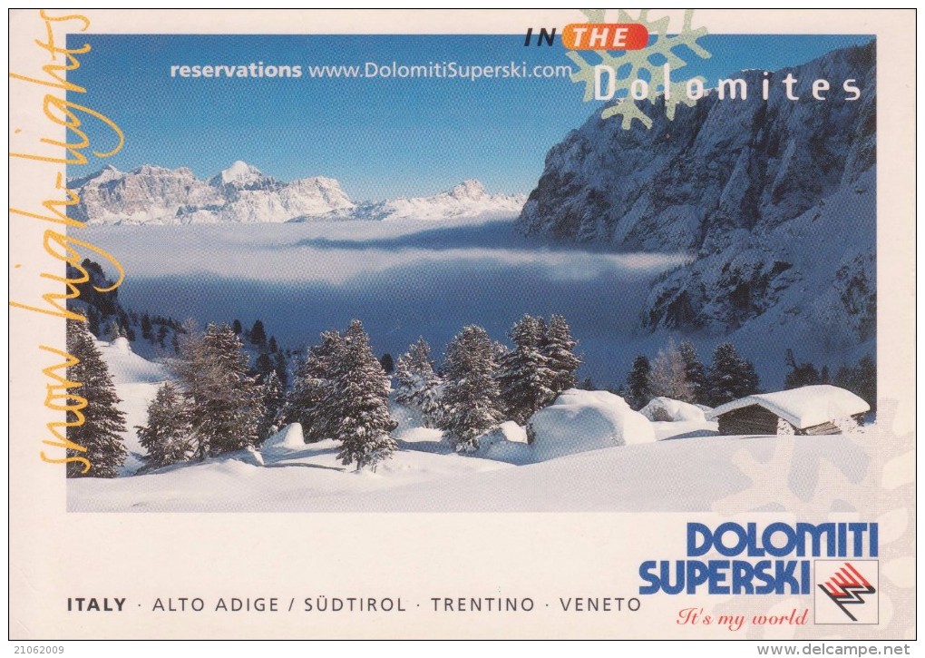 DOLOMITI SUPERSKI: CORTINA D'AMPEZZO PLAN DE CORONES KRONPLATZ ALTA BADIA GARDENA ALPE DI SIUSI VAL DI FASSA E CAREZZA.. - Advertising