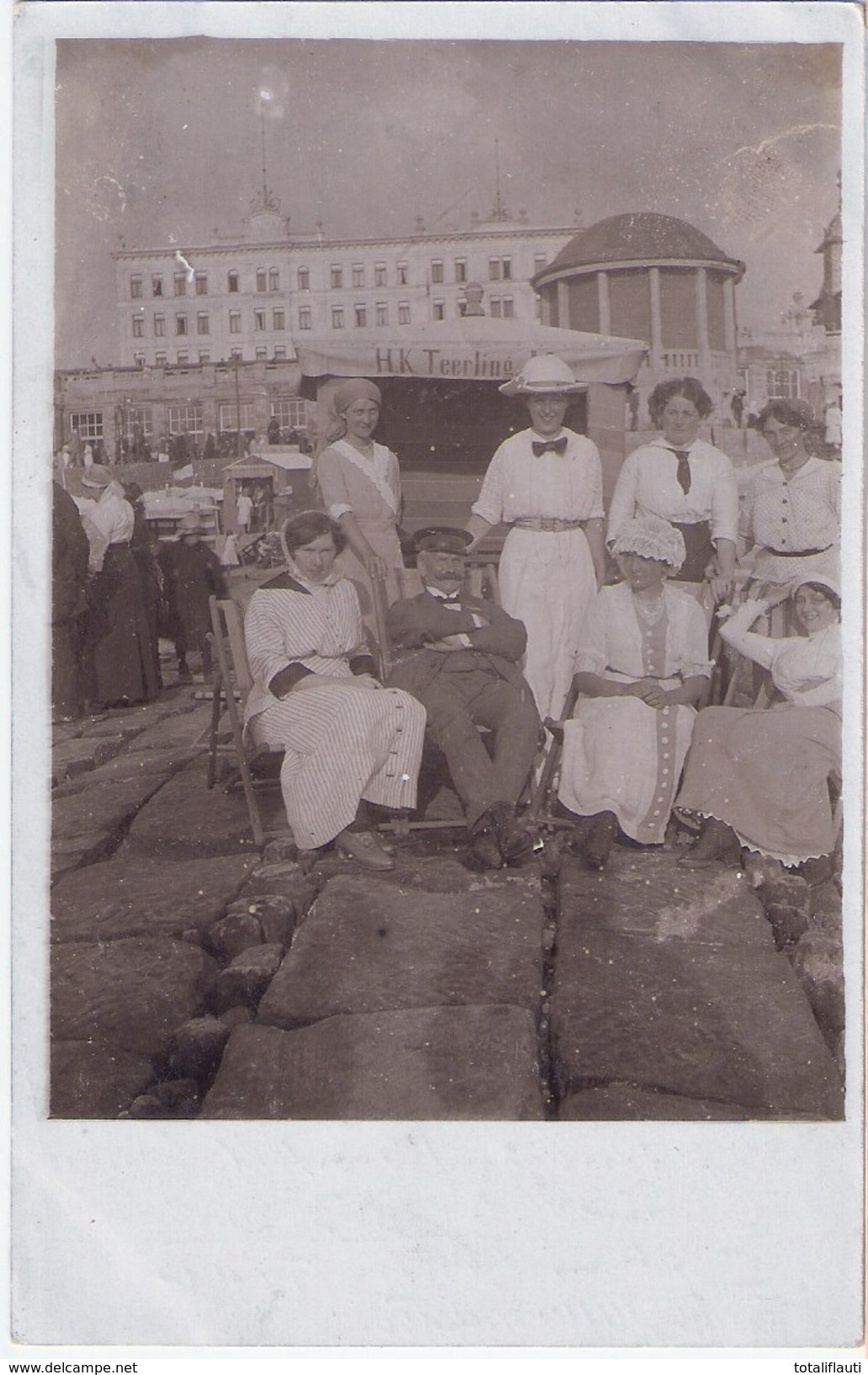 Insel BORKUM Strandkorb Vermietung Mit Sommergästen Aus Hannover Gelaufen 27.11.1914 Original Private Fotokarte D Zeit - Borkum