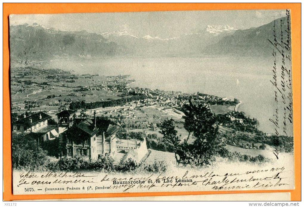 PBG-01 Baumaroche à Chardonne Sur Lavaux, Vue Sur Vevey. Précurseur Cachet 1906 - Chardonne