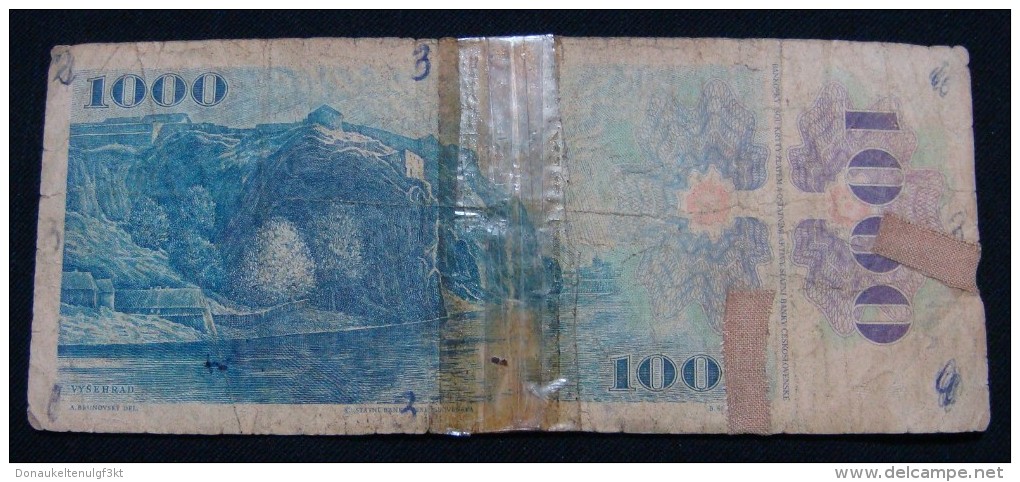 CZECHOSLOVAKIA 1000 KORUN 1985, G. SMALL SERIAL NUMBER. - Checoslovaquia