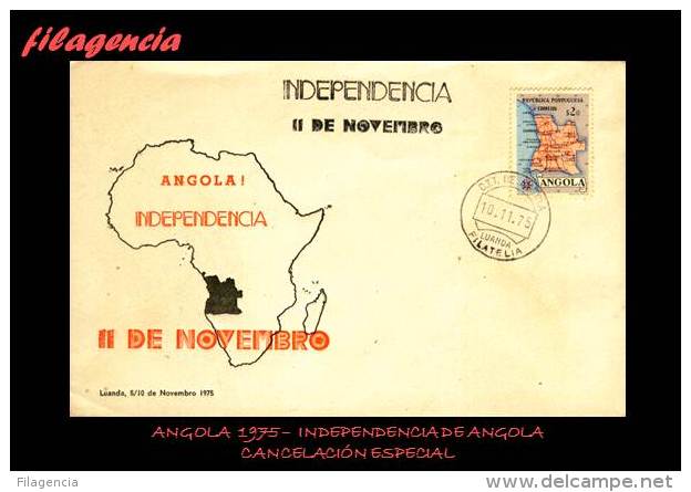 AFRICA. ANGOLA. ENTEROS POSTALES. MATASELLO ESPECIAL 1975. INDEPENDENCIA DE ANGOLA - Angola