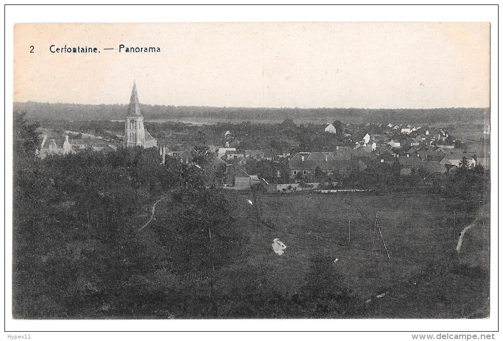 Cerfontaine 2 Panorama Cachet 1918 Pas Commune - Cerfontaine