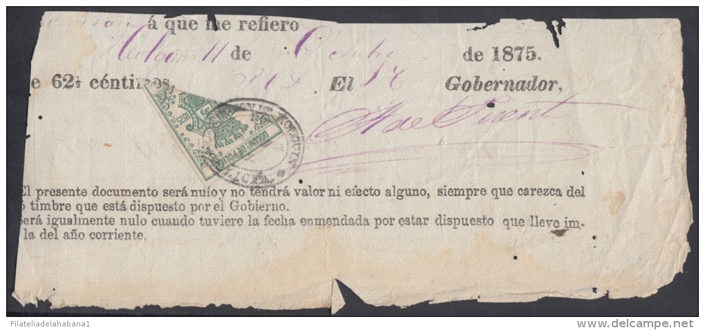 POL-20 CUBA SPAIN ESPAÑA REVENUE POLICE POLICIA BICEPTO 1875 - Strafport