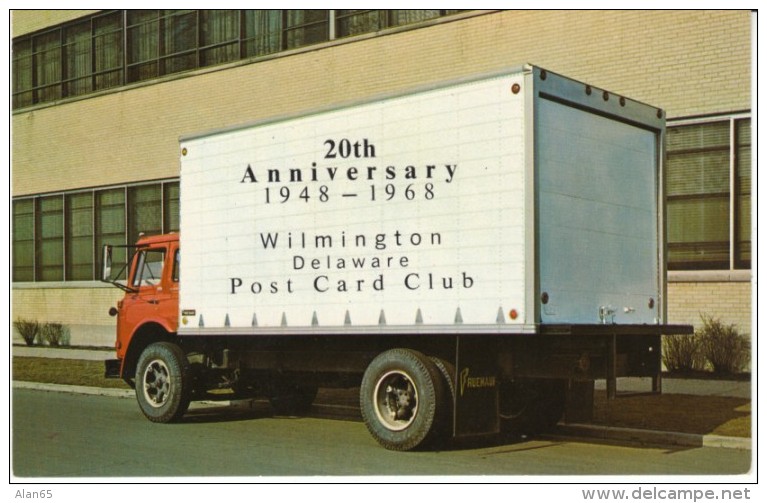 Wilmington Delaware, Postcard Club 20th Anniversary 1948-1968, Delivery Truck, C1960s Vintage Postcard - Wilmington