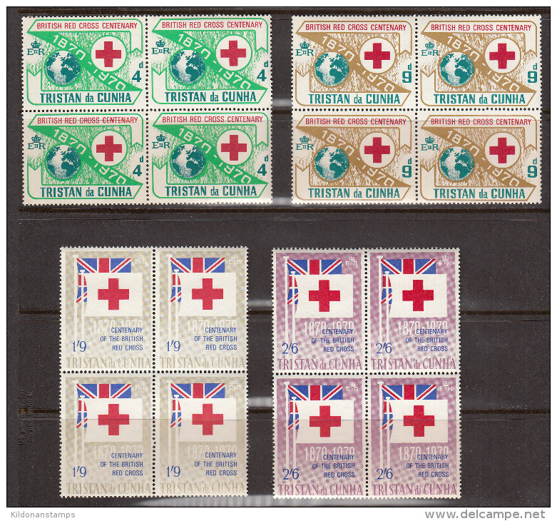 Tristan Da Cunha 1970 Mint No Hinge, Blocks, Sc# , SG 129-132 - Tristan Da Cunha
