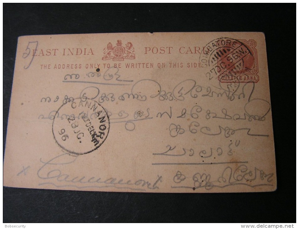 == India , Card 1896 , Cannanore - Inland Letter Cards