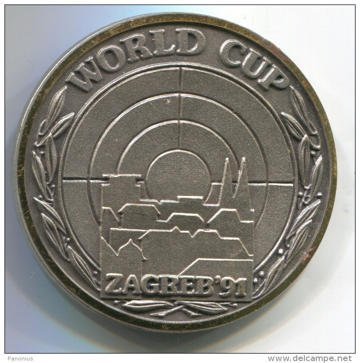 SHOOTING ARCHERY - World Cup 1991. ZAGREB Croatia, Medal, D 45 Mm - Tir à L'Arc