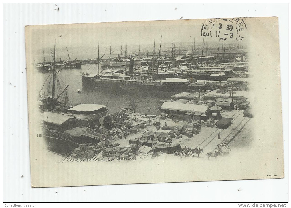 Cp , 13 , MARSEILLE , La JOLIETTE , Port , Bateaux , Dos Simple , Voyagée 1902 - Joliette, Port Area