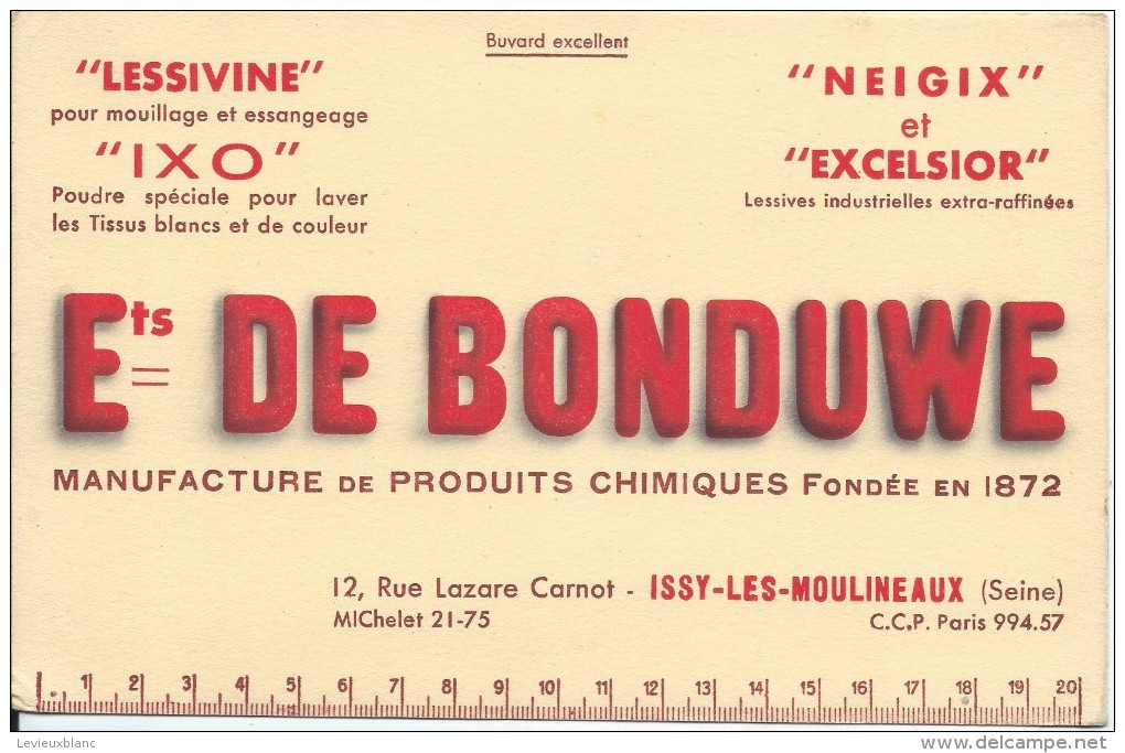 Buvard/Produits Ménagers/Lessivine/Ixo/Ets De Bonduwe/ISSY-les-MOULINEAUX/Seine/Vers 1950    BUV233 - Wassen En Poetsen