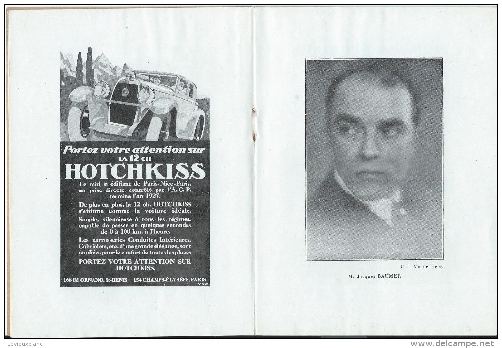 Théatre/La Michodiére /Vient De Paraitre / Bourdet/ Publicité Hotchkiss/Voiture Voisin /Saison 1927-28        PROG60 - Programmes