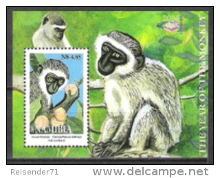 Namibia Südwestafrika SWA 2004 Tiere Animals Fauna Affen Monkeys Meerkatzen Wildlife Horoskop Neujahr, Bl. 59 ** - Namibia (1990- ...)