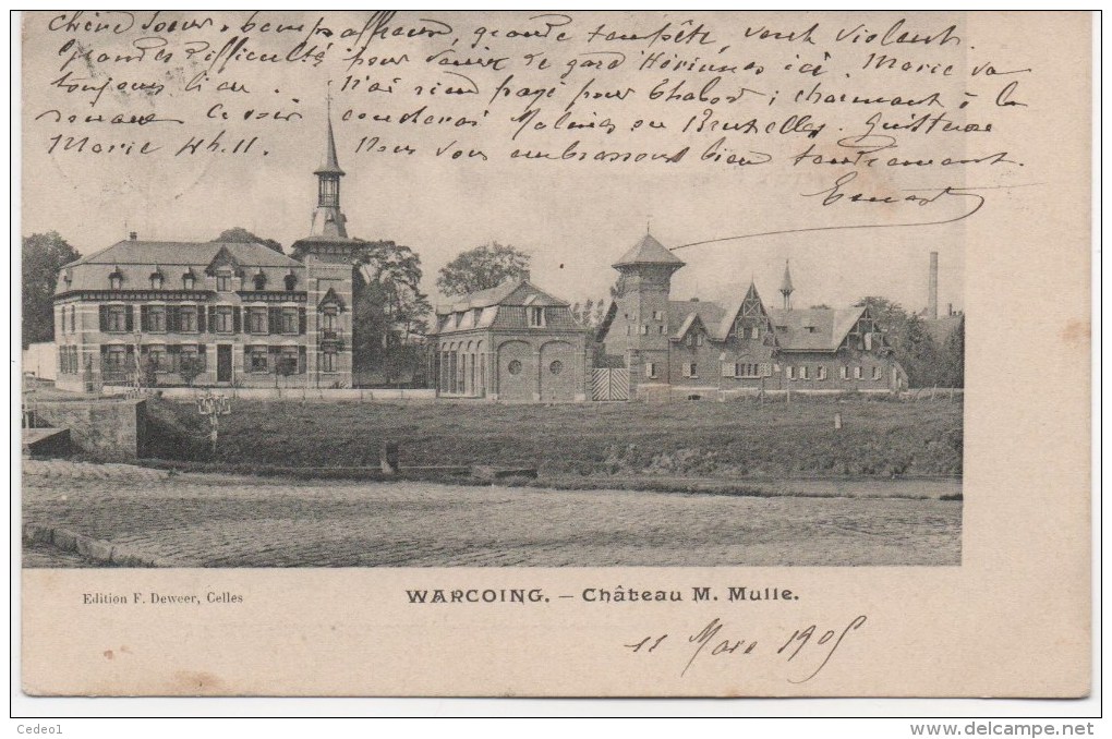 WARCOING  LE CHATEAU DE M  MULIE  EN 1905 - Pecq