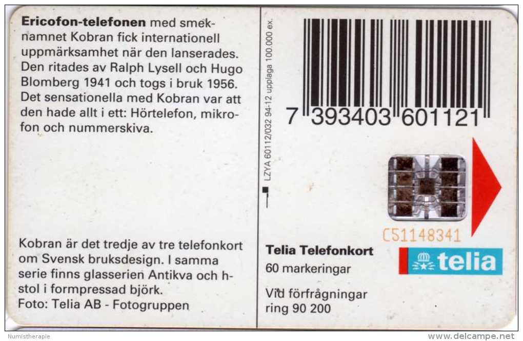 Suède : Telia Telefonkort 60 - Sweden