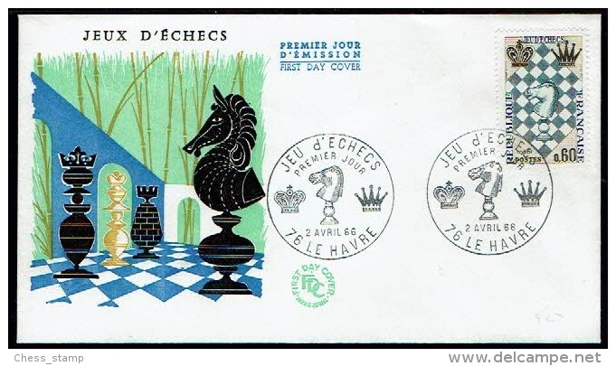 Schach Chess Ajedrez échecs - Frankreich France 1966 - Le Havre - FDC - Schach