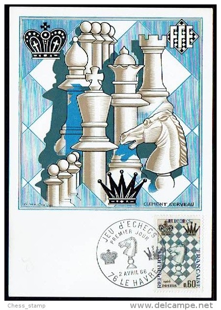 Schach Chess Ajedrez échecs - Frankreich France 1966 - Le Havre - MK - Schach