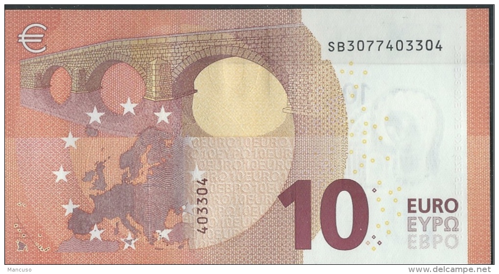 ITALIA  10 EURO  SB S004   SHORT CODE RADAR  DRAGHI  UNC - 10 Euro