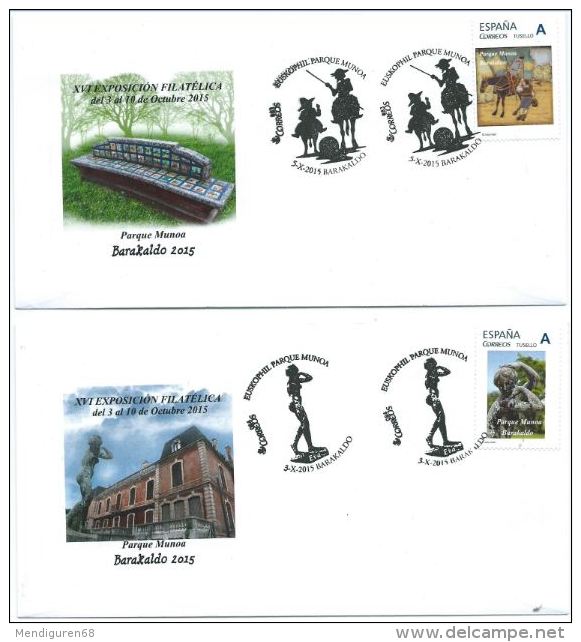 SPANIEN SPAIN ESPAÑA 2015 BASQUE COUNTRY STAMP EXHIBITION EUSKOPHIL (BARAKALDO) WITH PERSONALISED STAMPS - FDC