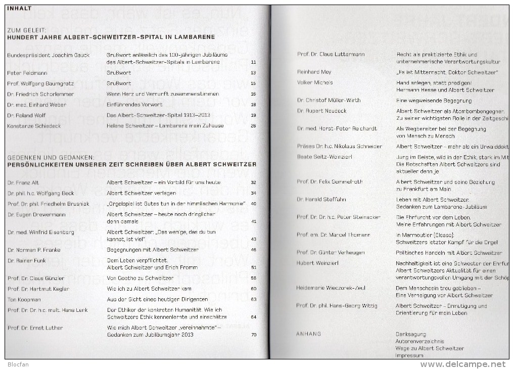 Jubiläums-Buch 100 Jahre Menschlickeit A.Schweitzer 2013 Plus DDR 1084/6 **/o 25€ Persönlichkeit Set Of GDR Book Germany - Albert Schweitzer