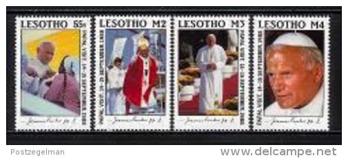 LESOTHO, 1988, Mint Never Hinged Stamp(s), Visit Pope John Paul II,  MI Nrs. 707-710, #2709 - Lesotho (1966-...)