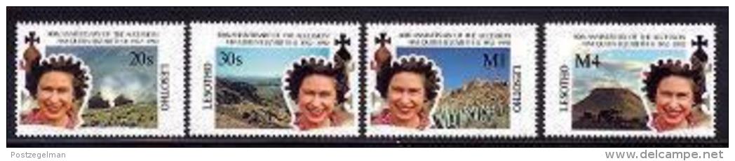 LESOTHO, 1992, Mint Never Hinged Stamp(s), Elizabeth II,Anniversary   MI Nrs. 965-968, #2737 - Lesotho (1966-...)