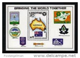 LESOTHO, 1987, Mint Never Hinged Stamp(s), World Jamboree, MI Nrs. Block 44, F1744 - Lesotho (1966-...)