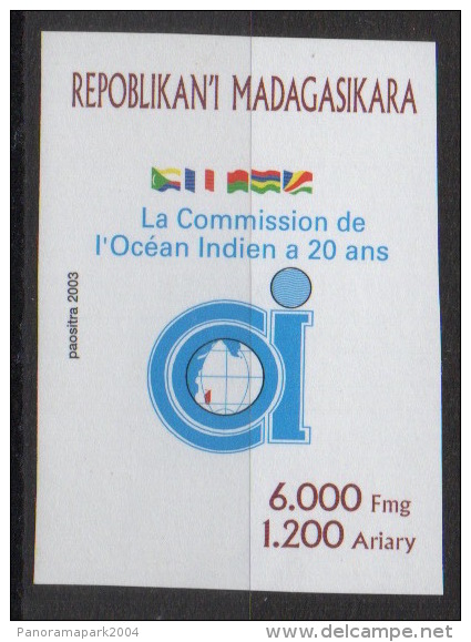 Madagascar Madagaskar 2003 Mi.2611 Commission De L'Océan Indien 20 Ans Indian Ocean Indisches Ozean NON DENTELE IMPERF - Madagascar (1960-...)