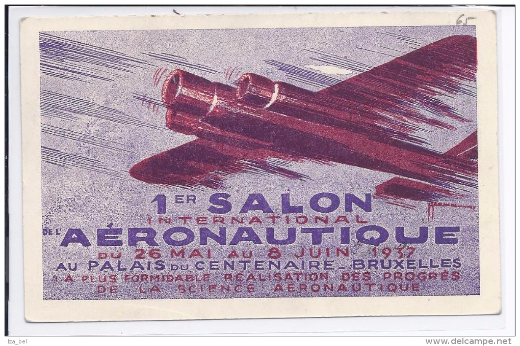 CP 1er Salon International De L'aéronautique Affr.mixte BELG/France 31 Mai 1937 - Lettres & Documents