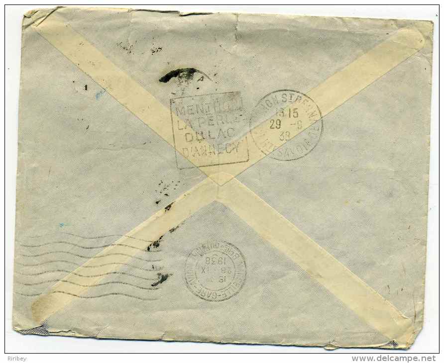 Lettre Par Avion  De DAKAR / Sénégal / Pour Menthon Haute Savoie / 1939 / Au Recto Cachet Daguin - Storia Postale