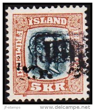 1930. Surcharge. Two Kings. 10 Kr. On 5 Kr. Blue-grey/brown. Only 50.000 Issued. TOLLUR... (Michel: 141) - JF191297 - Neufs