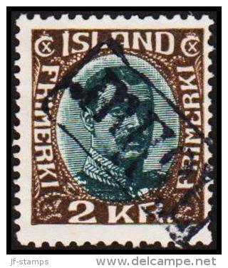 1920. King Christian X. Thin, Broken Lines In Ovl Frame. 2 Kr. Brown/green TOLLUR. (Michel: 97) - JF191340 - Nuevos