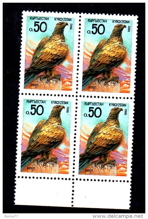 U162A - KIRGHISISTAN - AQUILA ** MNH / CAT.UNIFICATO NR. 2 : BELLA QUARTINA - Kirghizstan