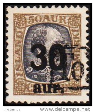 1925. Surcharge. King Christian IX. 30 Aur On 50 Aur Violet-grey/grey TOLLUR. (Michel: 112) - JF191375 - Ongebruikt