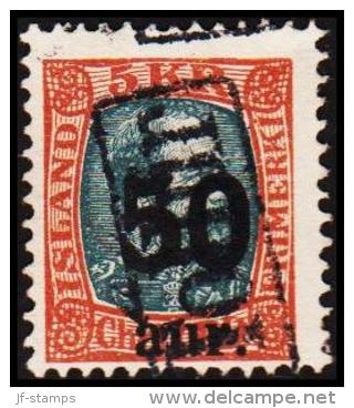 1925. Surcharge. King Christian IX. 50 Aur On 5 Kr. Grey/red-brown TOLLUR. (Michel: 113) - JF191361 - Nuevos