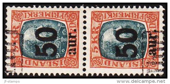 1925. Surcharge. King Christian IX. 2x 50 Aur On 5 Kr. Grey/red-brown TOLLUR. (Michel: 113) - JF191371 - Nuevos