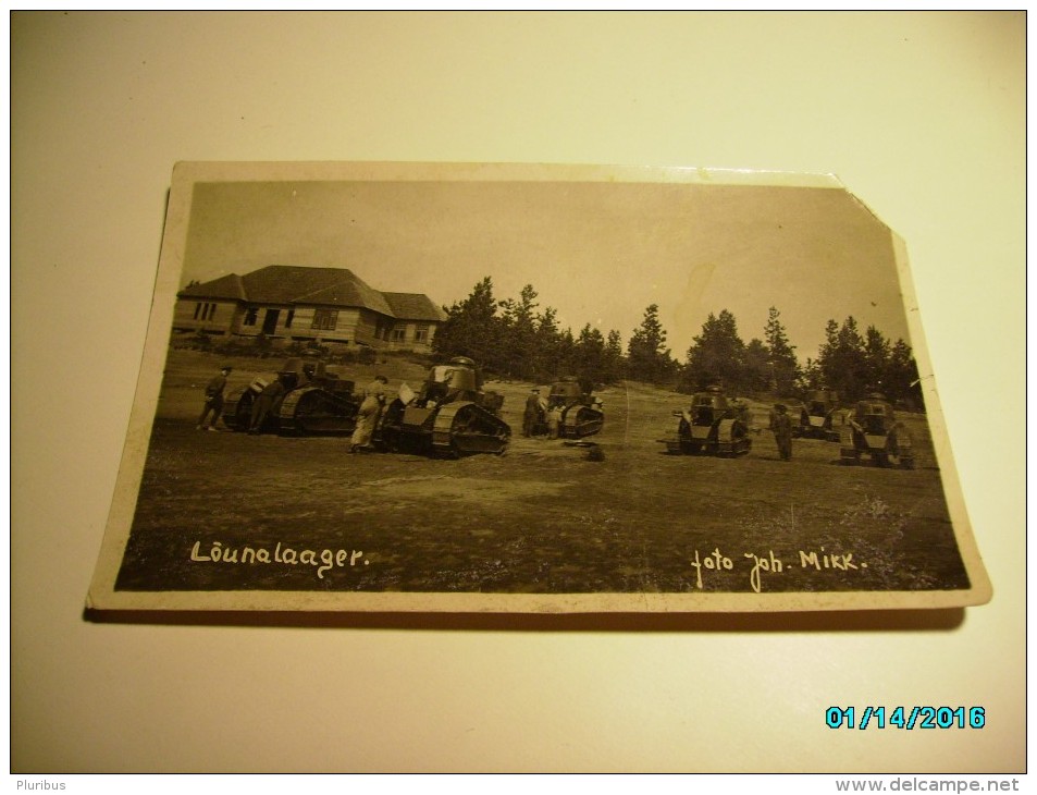 ESTONIA PRE WW II    RENAULT  LIGHT  TANK UNIT , OLD REAL PHOTO POSTCARD , 0 - Ausrüstung