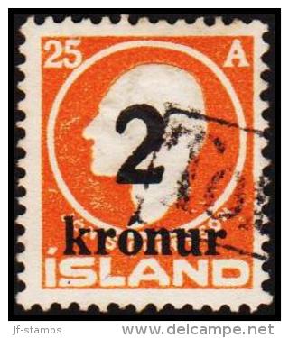 1926. Surcharge. Jon Sigurdsson. 2 Kr. On 25 Aur Orange Only 50.000 Issued. TOLLUR. (Michel: 119) - JF191385 - Neufs