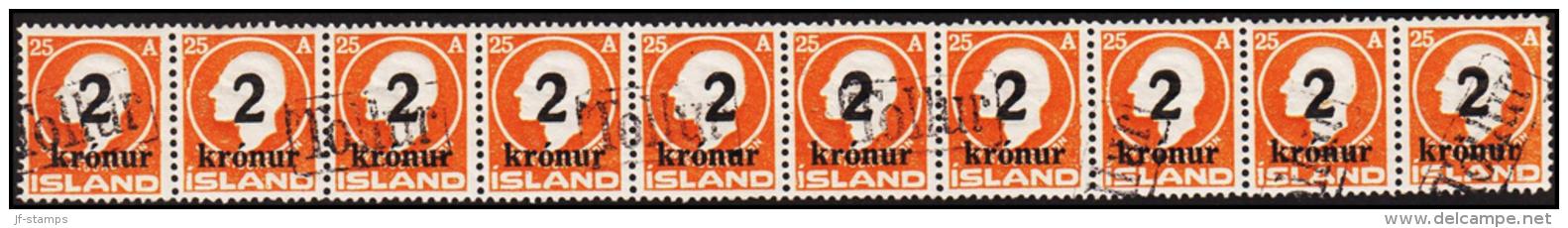 1926. Surcharge. Jon Sigurdsson. 10x 2 Kr. On 25 Aur Orange Only 50.000 Issued. TOLLUR.... (Michel: 119) - JF191387 - Neufs