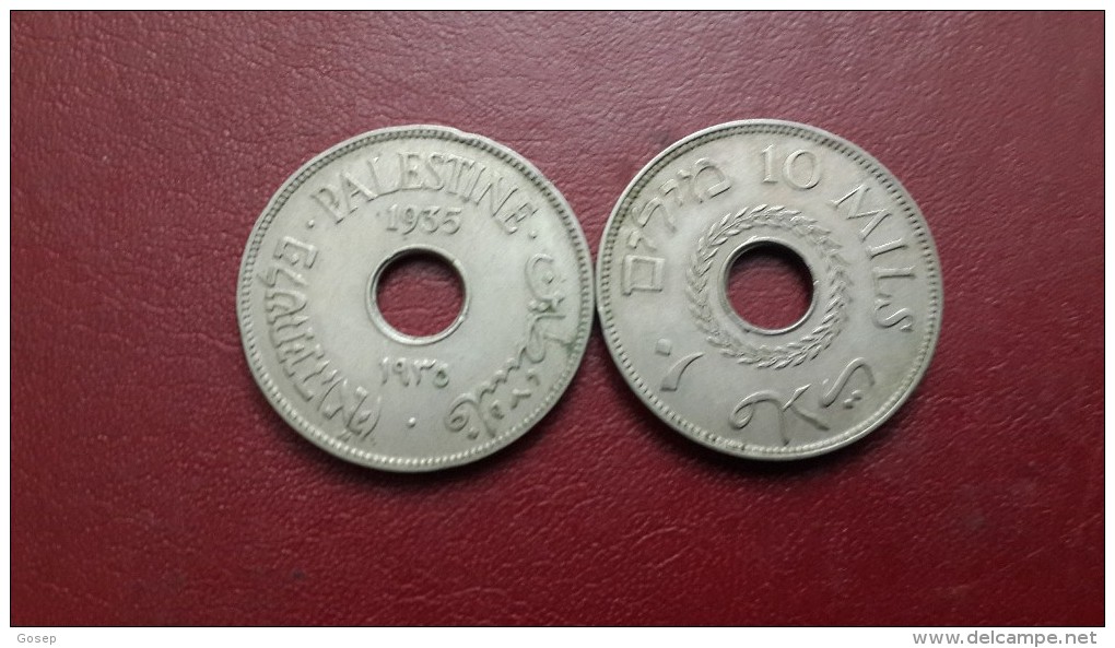 Israel-mandate Coins-(10 Mils)-(1935)-good - Zonder Classificatie