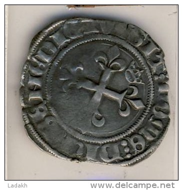 MONNAIE CHARLES VI # FLORETTE GROS DE 20 DENIERS - 1380-1422 Charles VI The Beloved