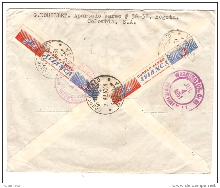 Colombia Air Mail Cover C.Bogota 1951 To Belgium PR2591 - Colombie