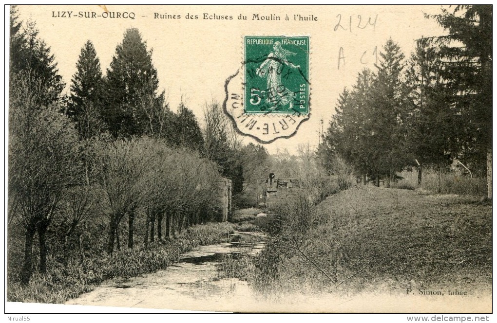 LA FERTE MILLON Aisne à MEAUX Seine Et Marne CONVOYEUR LIGNE Avril 1910 Sur Semeuse Cpa LIZY SUR OURCQ  Ecluse  ....G - Posta Ferroviaria