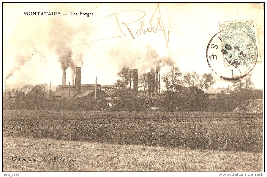 60 MONTATAIRE LES FORGES EN PLEINE ACTIVITE EN 1906 CREIL - Montataire