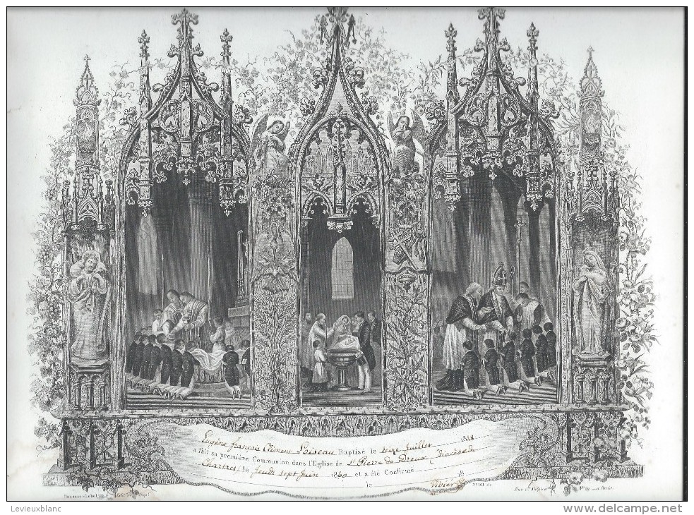 Souvenir De 1ére Communion/Eglise Saint Pierre De Dreux /Diocése De Chartres/Eugéne LOISEAU/1860   DIP66 - Religion & Esotérisme