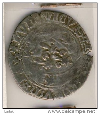 MONNAIE LOUIS XI # BLANC AU CORONELLES COURONNES # LYON - 1461-1483 Louis XI. Le Prudent