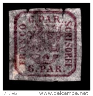 1862 Romania Roumanie Rumanien - 2 Scans 6 Parale Carmine Imperf Sc 12 YT 9 Value $ 300 Used As Scans - 1858-1880 Fürstentum Moldau