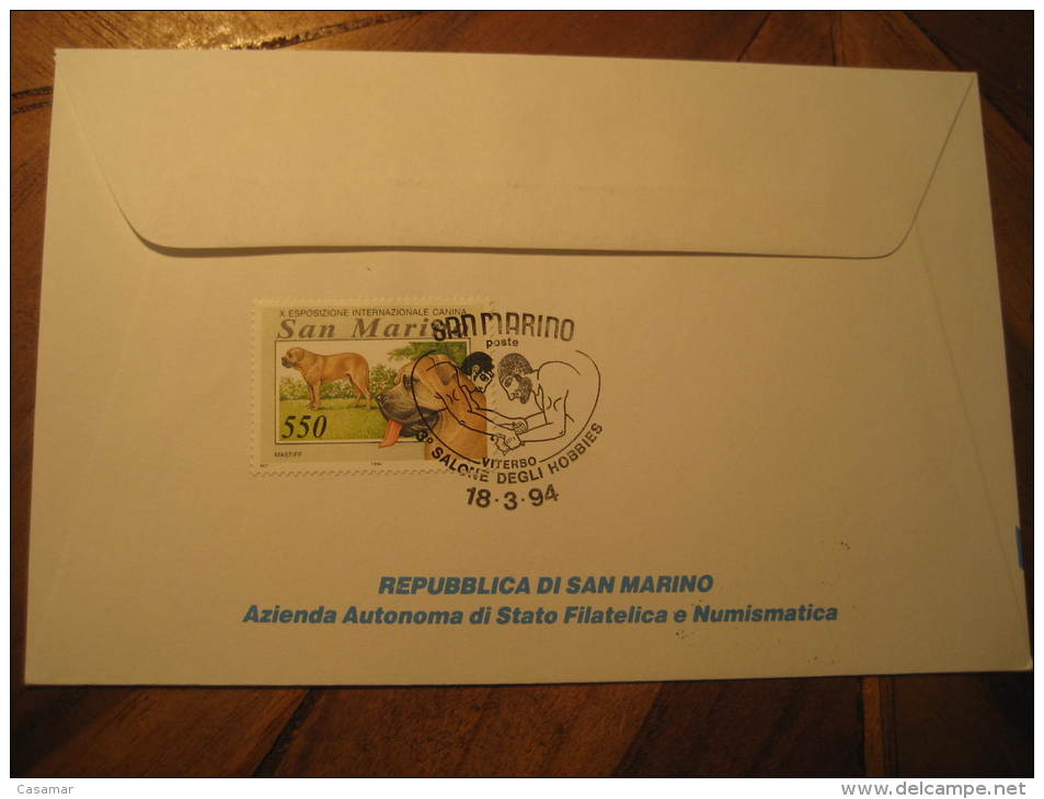 San Marino 1994 Hobby Hobbies Archaeology Archeology Painting Dog Dogs Cancel Cover Italy - Lettres & Documents