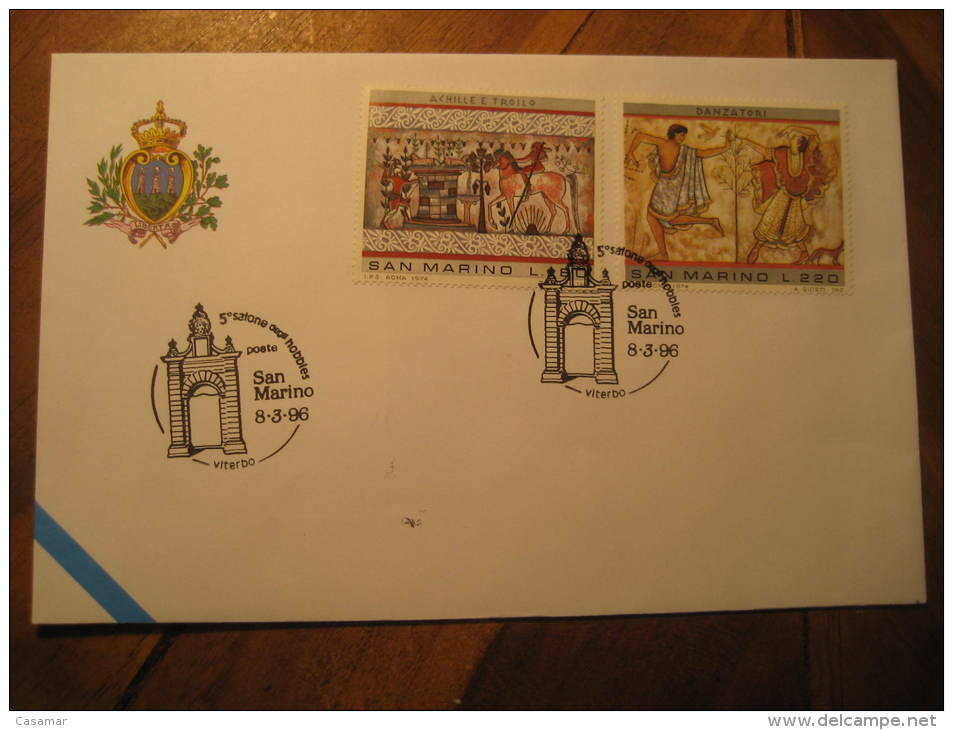 San Marino 1996 Hobby Hobbies Archaeology Archeology Painting Dog Dogs Cancel Cover Italy - Lettres & Documents